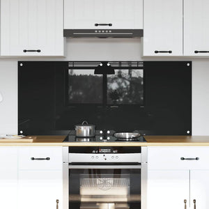 Vidaxl keuken achterwand 2 pcs zwart 70 x 60 cm gehard glas
