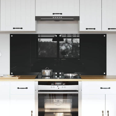 Vidaxl keuken achterwand 2 pcs zwart 70 x 60 cm gehard glas