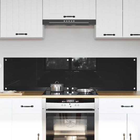 Vidaxl keuken achterwand 2 pcs zwart 80 x 40 cm gehard glas