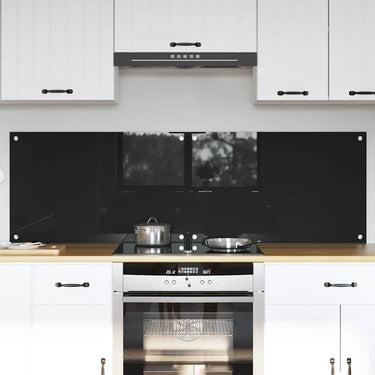 Vidaxl keuken achterwand 2 pcs zwart 80 x 50 cm gehard glas