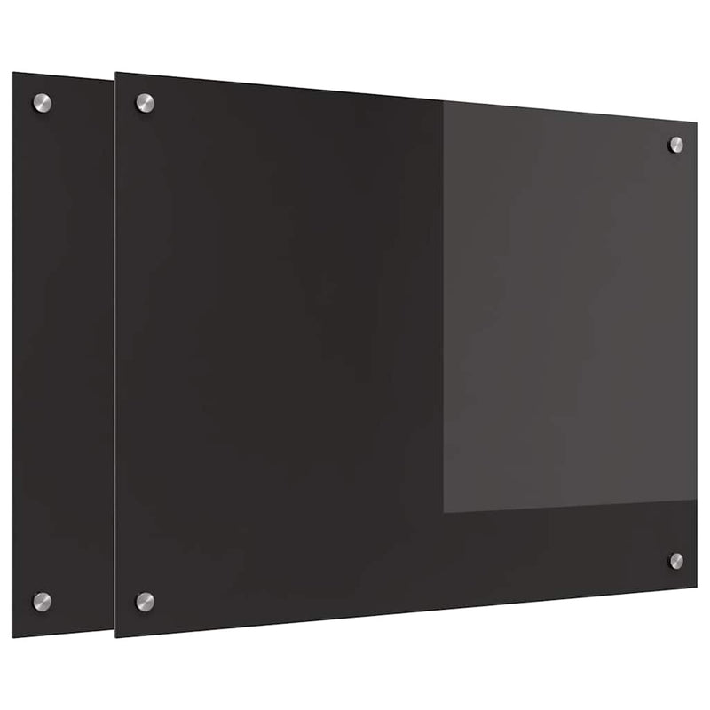 Afbeelding laden in galerijviewer, Vidaxl keuken achterwand 2 pcs zwart 80 x 60 cm gehard glas
