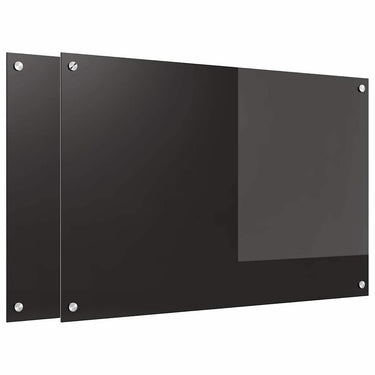 Vidaxl keuken achterwand 2 pcs zwart 90 x 60 cm gehard glas
