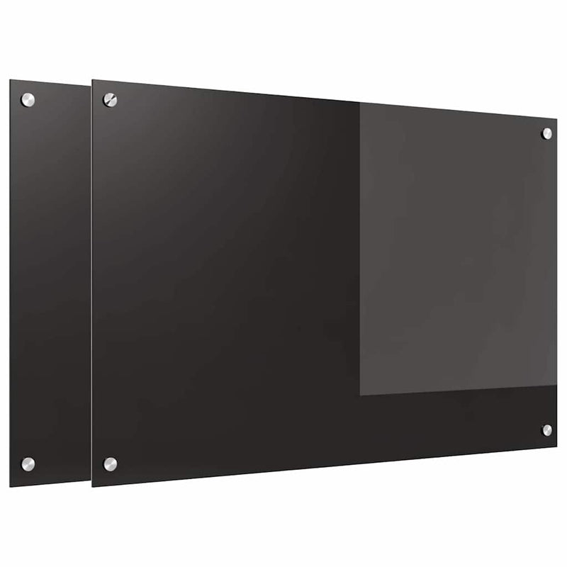 Afbeelding laden in galerijviewer, Vidaxl keuken achterwand 2 pcs zwart 90 x 60 cm gehard glas
