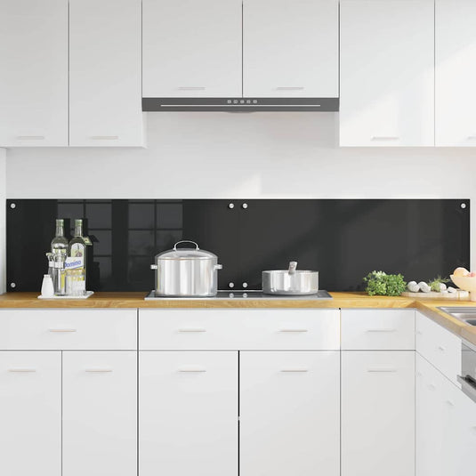 Vidaxl keuken achterwand 2 pcs zwart 100 x 40 cm gehard glas
