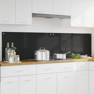 Vidaxl keuken achterwand 2 pcs zwart 100 x 50 cm gehard glas