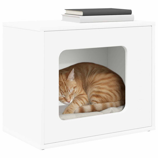 Vidaxl kattenhuis wit 51 x 30 x 42 cm bewerkt hout
