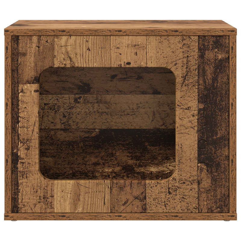 Afbeelding laden in galerijviewer, Vidaxl kattenhuis oudhout 51 x 30 x 42,5 cm bewerkt hout
