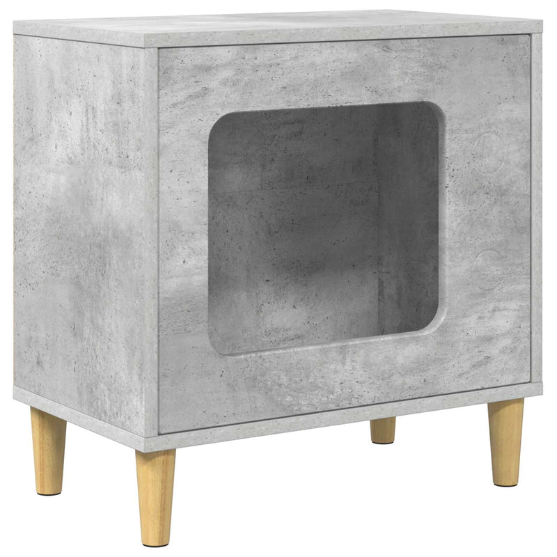 Afbeelding laden in galerijviewer, Vidaxl kattenhuis beton 51 x 30 x 52 cm bewerkt hout

