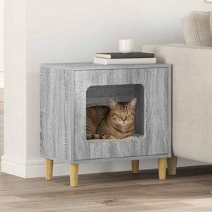 Vidaxl kattenhuis grijs sonoma 51 x 30 x 52 cm bewerkt hout