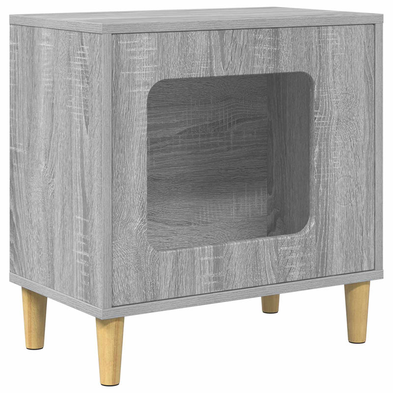 Afbeelding laden in galerijviewer, Vidaxl kattenhuis grijs sonoma 51 x 30 x 52 cm bewerkt hout
