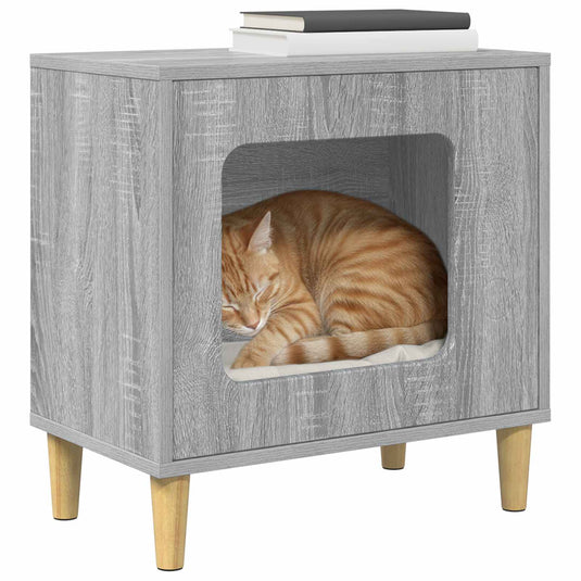Vidaxl kattenhuis grijs sonoma 51 x 30 x 52 cm bewerkt hout