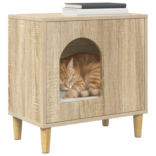 Vidaxl kattenhuis sonoma 51 x 30 x 52 cm bewerkt hout