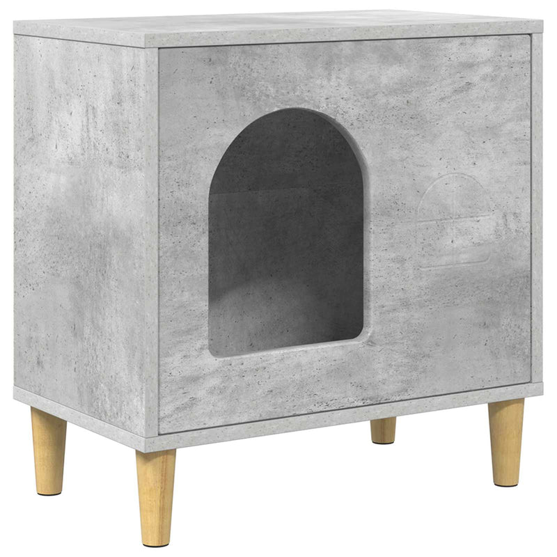 Afbeelding laden in galerijviewer, Vidaxl kattenhuis beton 51 x 30 x 52 cm bewerkt hout
