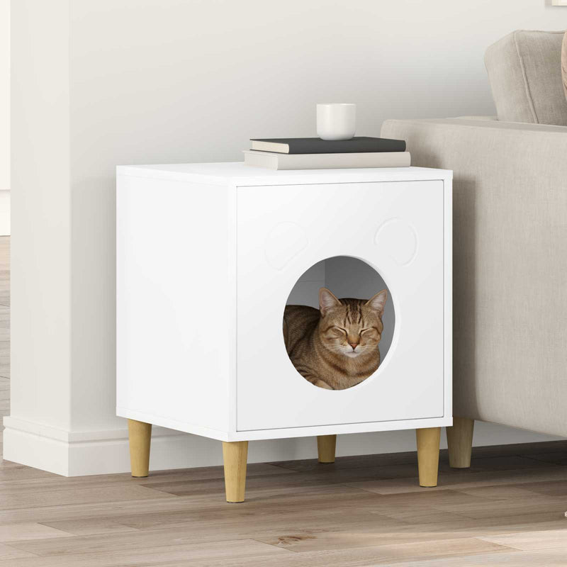 ギャラリービューアに画像をロードする, Vidaxl kattenhuis wit 42,5 x 40 x 53 cm bewerkt hout
