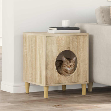 Vidaxl kattenhuis sonoma 42,5 x 40 x 53 cm bewerkt hout