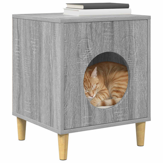 Vidaxl kattenhuis grijs sonoma 42,5 x 40 x 53 cm bewerkt hout