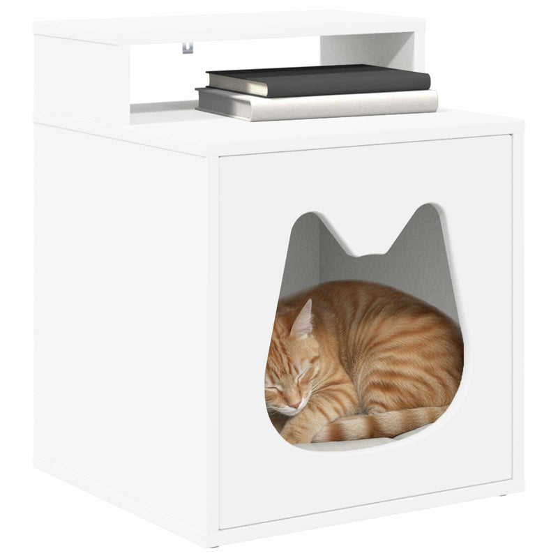 ギャラリービューアに画像をロードする, Vidaxl kattenhuis wit 42,5 x 40 x 53,5 cm bewerkt hout
