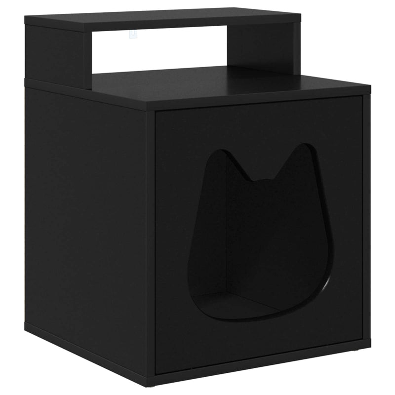 ギャラリービューアに画像をロードする, Vidaxl kattenhuis zwart 42,5 x 40 x 53,5 cm bewerkt hout
