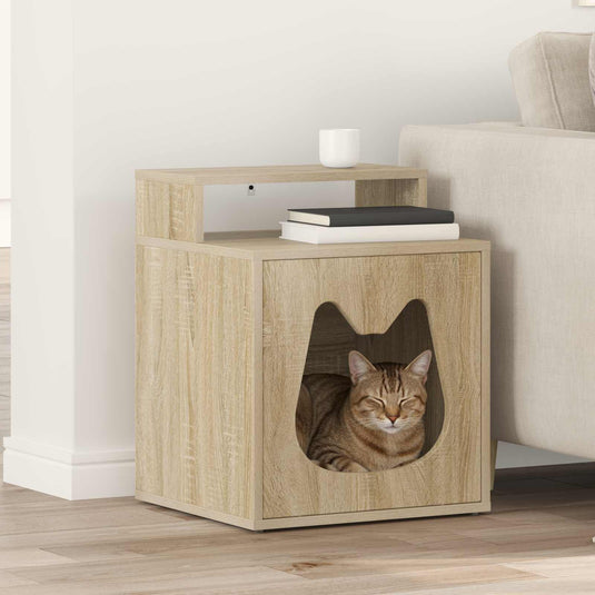 Vidaxl kattenhuis sonoma 42,5 x 40 x 53,5 cm bewerkt hout