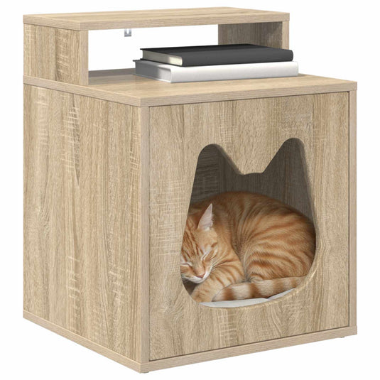 Vidaxl kattenhuis sonoma 42,5 x 40 x 53,5 cm bewerkt hout