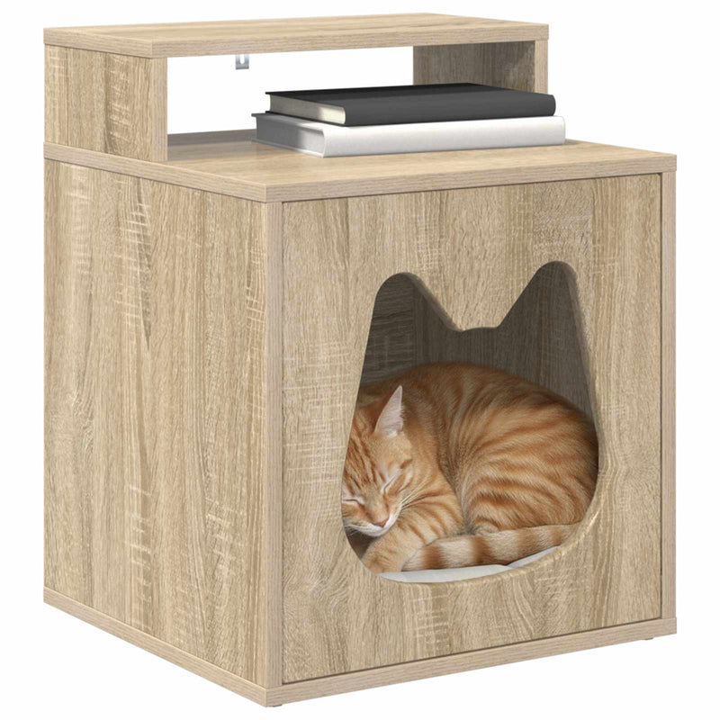 ギャラリービューアに画像をロードする, Vidaxl kattenhuis sonoma 42,5 x 40 x 53,5 cm bewerkt hout
