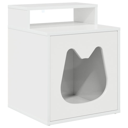 Vidaxl kattenhuis glanzend wit 42,5 x 40 x 53,5 cm bewerkt hout