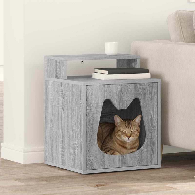 ギャラリービューアに画像をロードする, Vidaxl kattenhuis grijs sonoma 42,5 x 40 x 53,5 cm bewerkt hout

