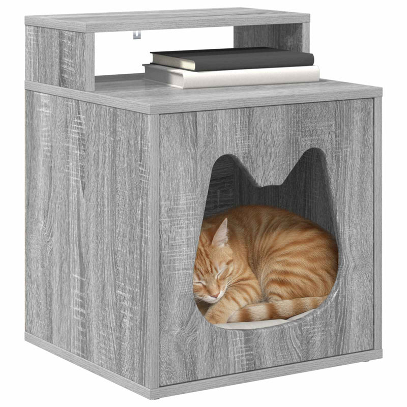 ギャラリービューアに画像をロードする, Vidaxl kattenhuis grijs sonoma 42,5 x 40 x 53,5 cm bewerkt hout
