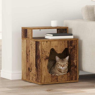 Vidaxl kattenhuis oudhout 42,5 x 40 x 53,5 cm bewerkt hout
