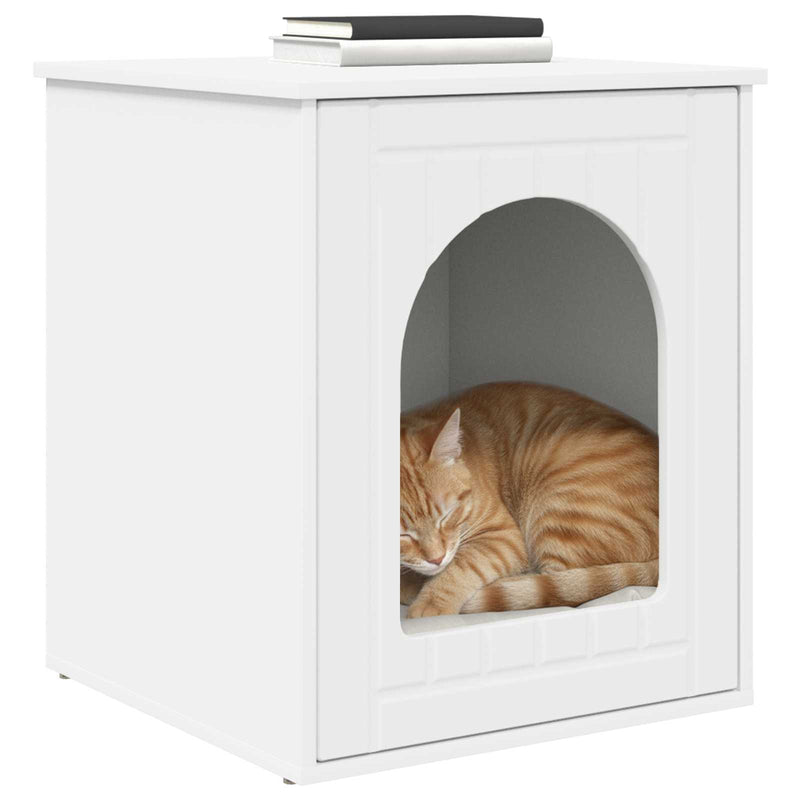 ギャラリービューアに画像をロードする, Vidaxl kattenhuis wit 53 x 52 x 62 cm bewerkt hout
