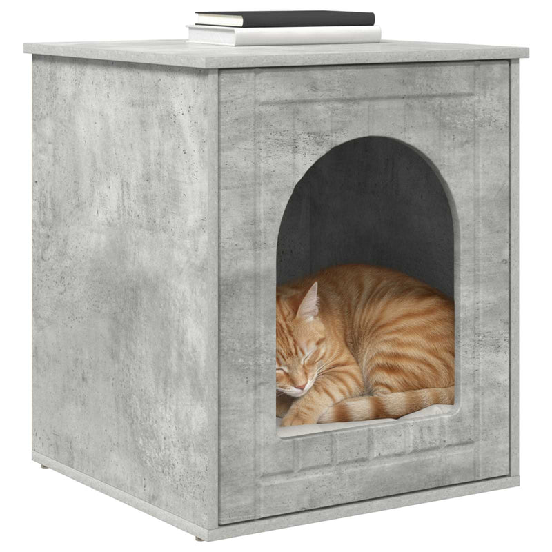 Chargez l'image dans la visionneuse de la galerie, Vidaxl kattenhuis beton 53 x 52 x 62 cm bewerkt hout
