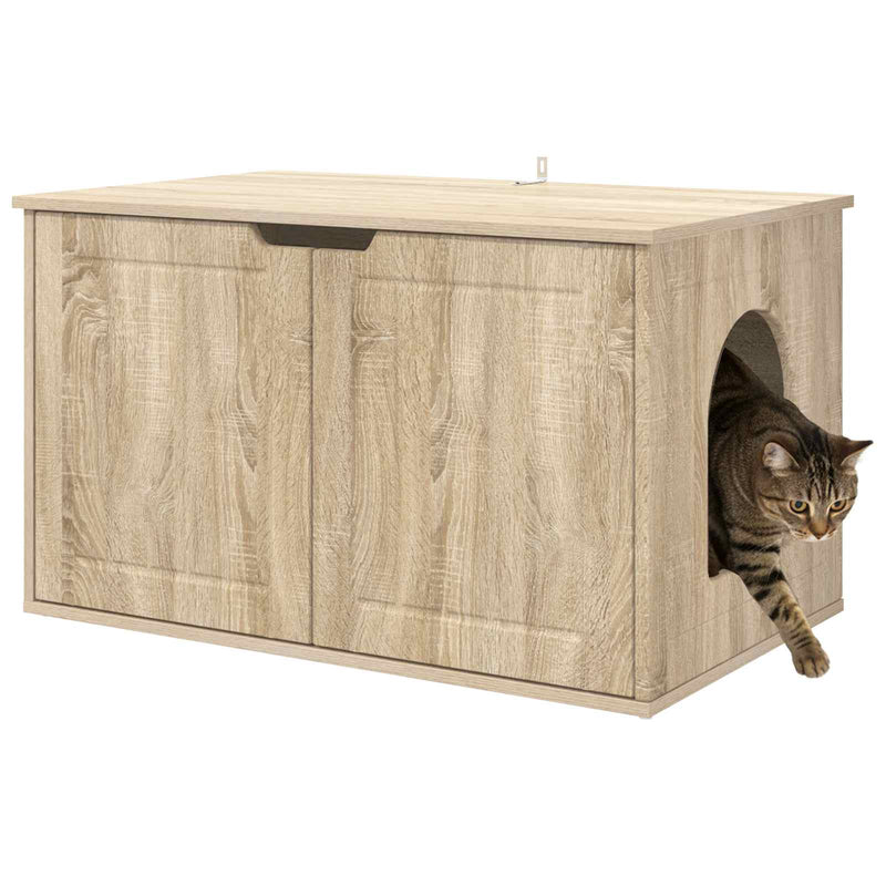 Afbeelding laden in galerijviewer, Vidaxl kattenhuis sonoma 85 x 55 x 50,5 cm bewerkt hout
