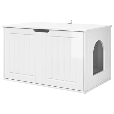 Vidaxl kattenhuis glanzend wit 85 x 55 x 50,5 cm bewerkt hout