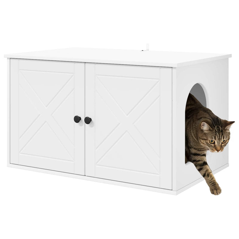 ギャラリービューアに画像をロードする, Vidaxl kattenhuis wit 85 x 55 x 50,5 cm bewerkt hout
