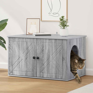 Vidaxl kattenhuis grijs sonoma 85 x 55 x 50 cm bewerkt hout