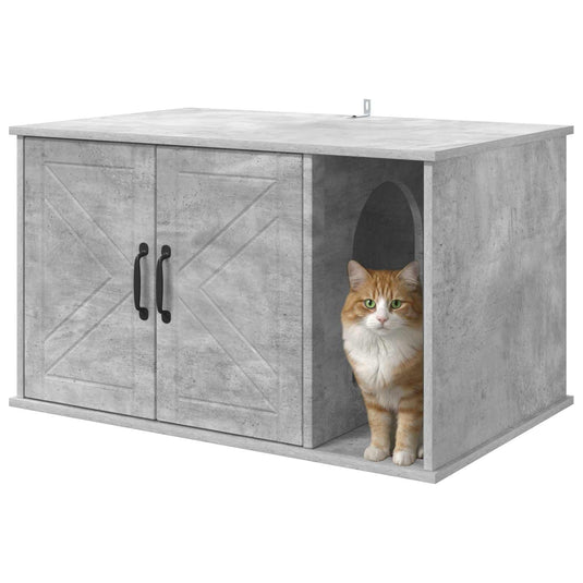 Vidaxl kattenhuis beton 85 x 55 x 50 cm bewerkt hout