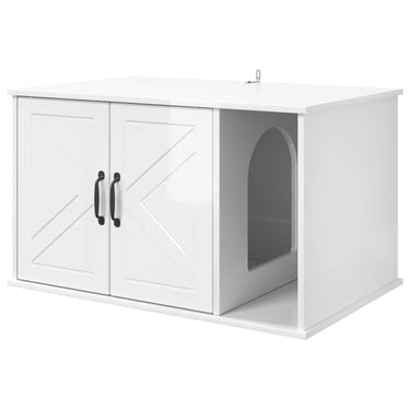 Vidaxl kattenhuis glanzend wit 85 x 55 x 50 cm bewerkt hout