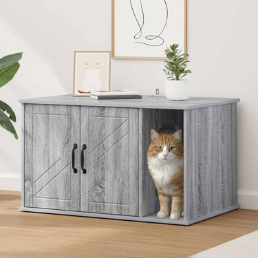 Vidaxl kattenhuis grijs sonoma 85 x 55 x 50 cm bewerkt hout