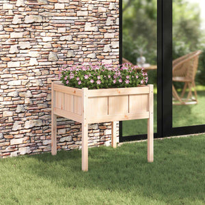 Vidaxl tuin bloempot natuur 70 x 70 x 70 cm massief grenenhout