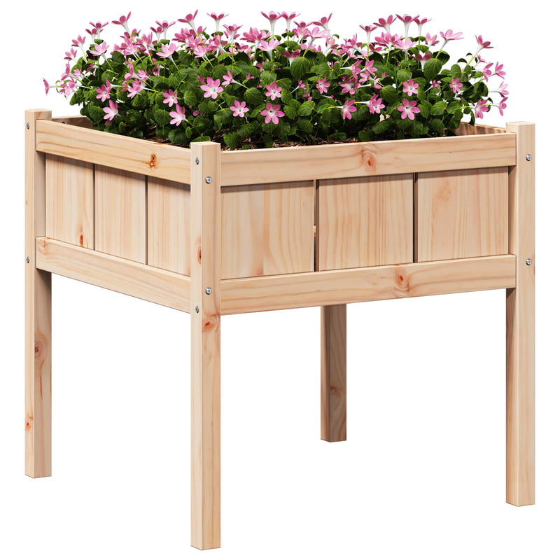 Afbeelding laden in galerijviewer, Vidaxl tuin bloempot natuur 70 x 70 x 70 cm massief grenenhout
