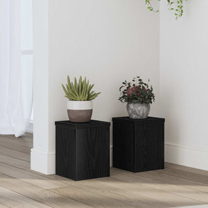 Vidaxl plantenstandaard 2 pcs zwart eiken 15 x 15 x 20 cm bewerkt hout