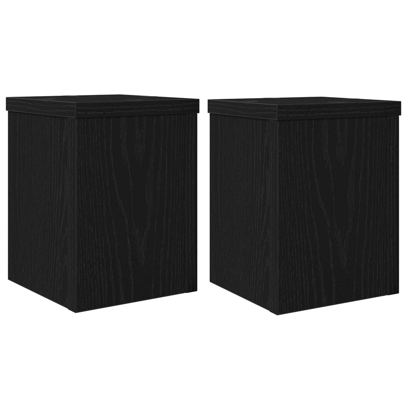 Afbeelding laden in galerijviewer, Vidaxl plantenstandaard 2 pcs zwart eiken 15 x 15 x 20 cm bewerkt hout
