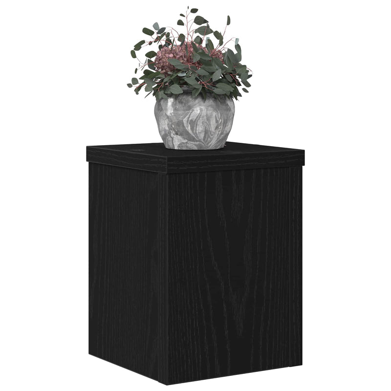 Afbeelding laden in galerijviewer, Vidaxl plantenstandaard 2 pcs zwart eiken 15 x 15 x 20 cm bewerkt hout
