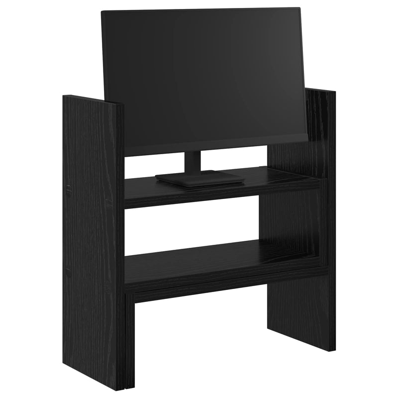 Afbeelding laden in galerijviewer, Vidaxl monitor bureau stand zwart eiken 40 x 17 x 41 cm bewerkt hout
