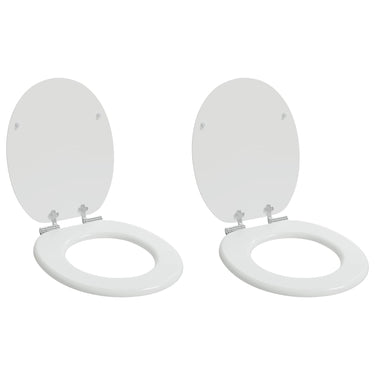 Vidaxl zachte sluit toiletbril 2 pcs wit 44 x 38 cm mdf-plaat