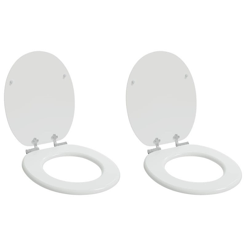 Afbeelding laden in galerijviewer, Vidaxl zachte sluit toiletbril 2 pcs wit 44 x 38 cm mdf-plaat
