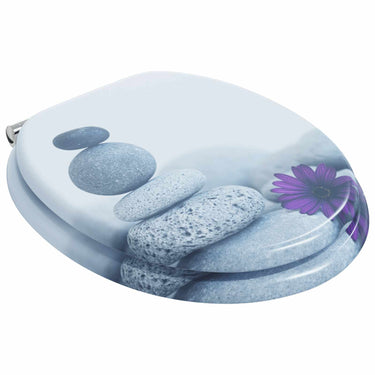 Vidaxl zachte sluit toiletbril 2 pcs grijs 44 x 38 cm mdf-plaat