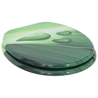 Vidaxl zachte sluit toiletbril 2 pcs groene druppel 44 x 38 cm