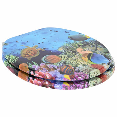 Vidaxl zachte sluit toiletbril 2 pcs diep zee blauw 44 x 38 cm