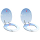 Vidaxl zachte sluit toiletbril 2 pcs blauw 44 x 38 cm mdf-plaat